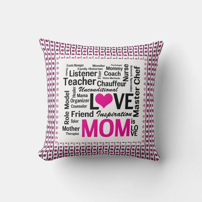 Mum is Love Mother's Day Gift for Do It All Mum Cushion (Front)