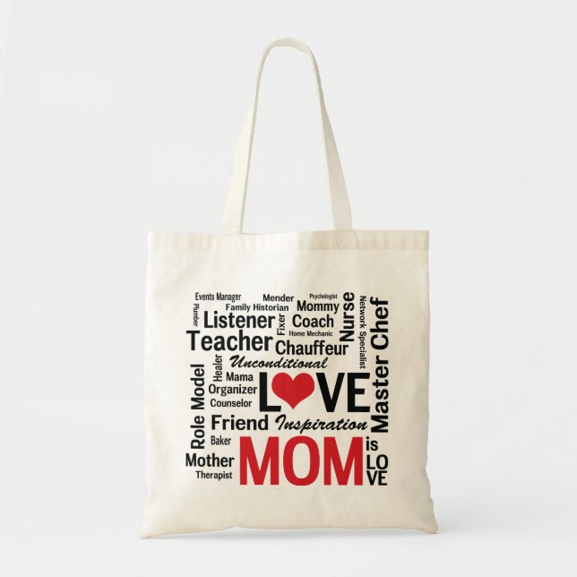 Mum is Love Mother's Day Word Cloud Tote Bag (Front)