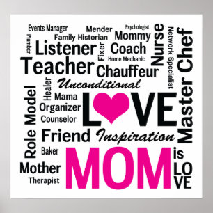 Mum is Love - Multitasking Do-it-All Mum Poster
