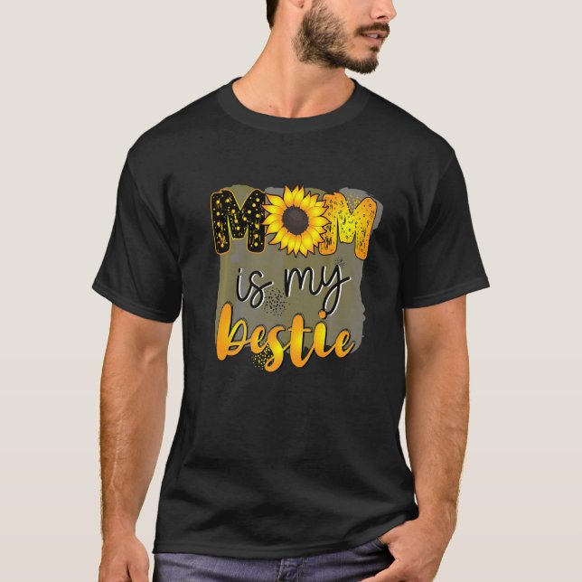 Mum Is My Bestie Sunflower Blouse Family Mama Moth T-Shirt (Front)