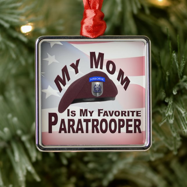 Mum is My Favourite Paratrooper Christmas  Metal Tree Decoration (Tree)