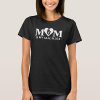 Mum Is My Safe Place Elegant Typography with Heart