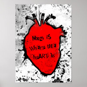 mum is where the anatomical heart is poster