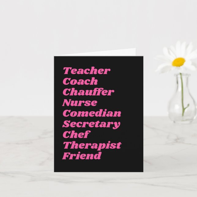 Mum Jobs Customisable Text Mother's Day Card (Small Plant)