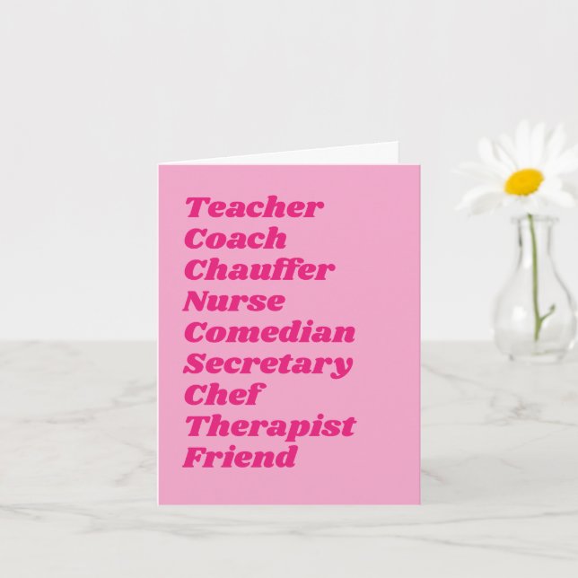 Mum Jobs Customisable Text Mother's Day Card (Small Plant)