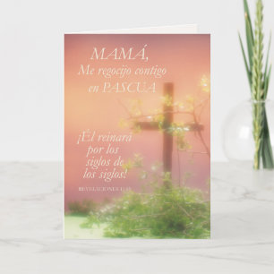 Mum, Joy of Easter, Religious with Cross Holiday Card