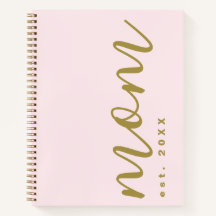 Mum Keepsake Est. Year Pastel Pink Gold Minimalist