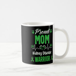 Mum Kidney Disease Warrior Awareness Ribbon Green Coffee Mug