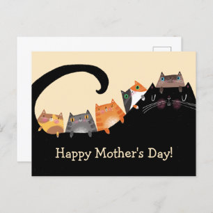 Mum & Kittens Announcement Postcard
