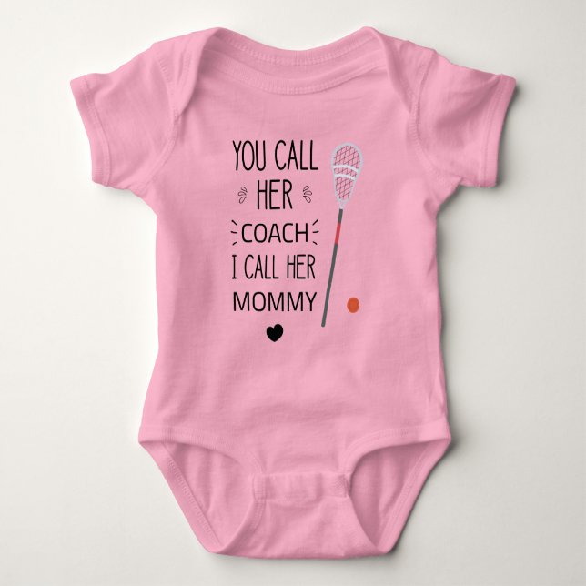 Mum Lacrosse Coach - Future Lacrosse Buddy Baby Bodysuit (Front)