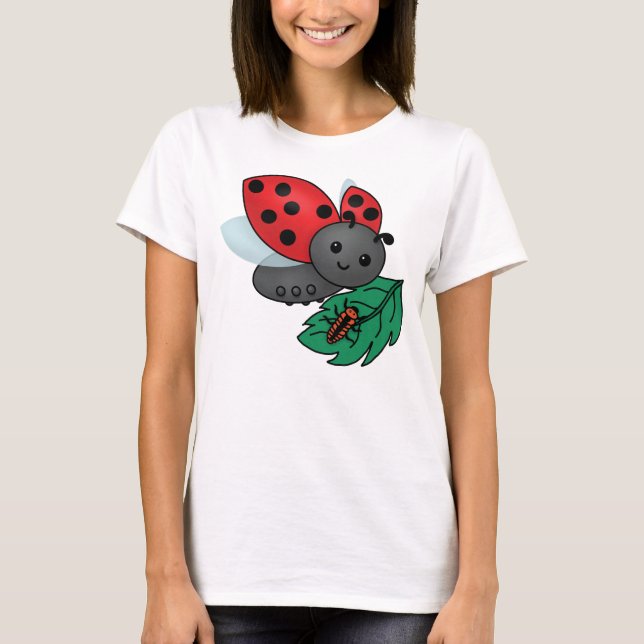 Mum Ladybug with Larvae T-Shirt (Front)