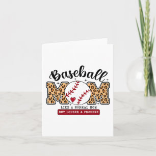 Mum Leopard Loud &amp; Proud Baseball Mama Mothers Card