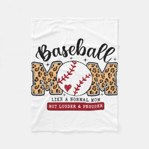 Mum Leopard Loud & Proud Baseball Mama Mothers Fleece Blanket