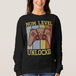 Mum Level Unlocked Vintage Video Gamer New Mum Sweatshirt