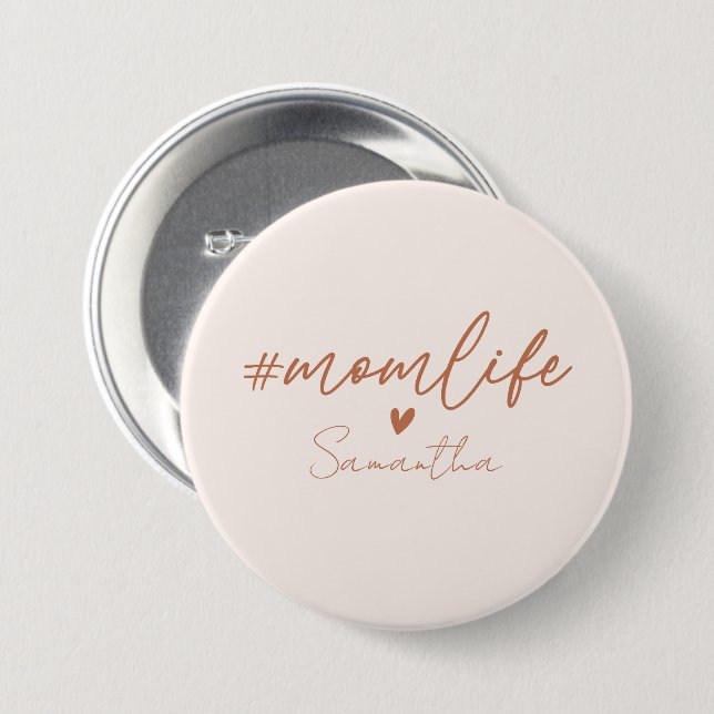 Mum Life 7.5 Cm Round Badge (Front & Back)