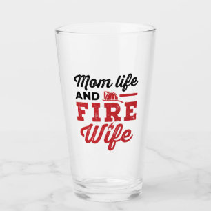 Mum Life and Fire Wife Glass