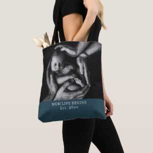 'Mum Life Begins' Baby Shower, Birthday, Mother's  Tote Bag
