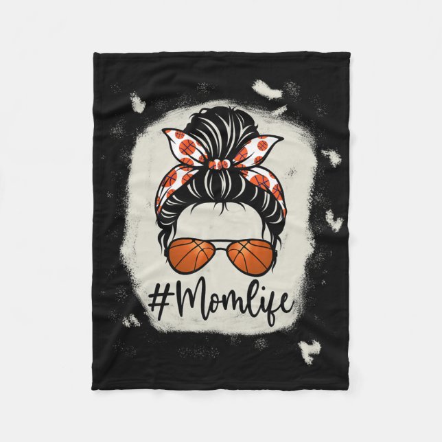 Mum Life Bysketbyll Bleached Bysketbyll Mother  Fleece Blanket (Front)