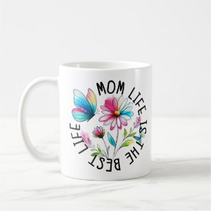 Mum Life Floral Butterfly Coffee Mug