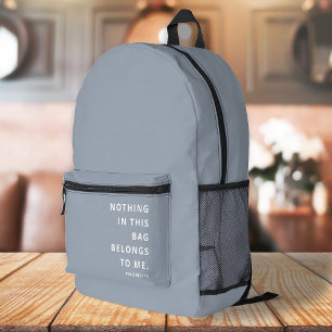 Mum Life   Fun Slogan Modern Minimalist Motherhood Printed Backpack