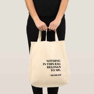 Mum Life Fun Slogan Modern Minimalist Motherhood Tote Bag