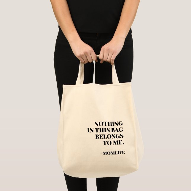 Mum Life | Fun Slogan Modern Minimalist Motherhood Tote Bag (Front (Product))