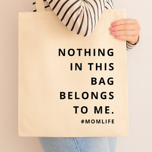 Mum Life   Fun Slogan Modern Minimalist Motherhood Tote Bag