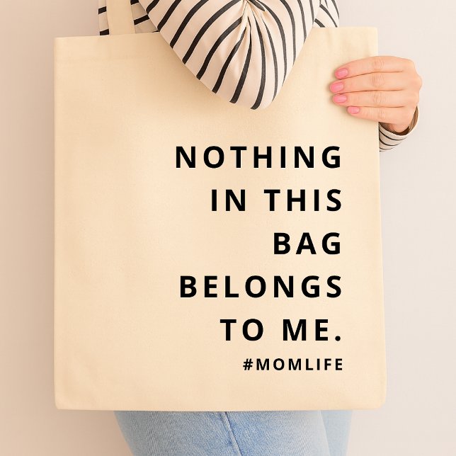 Mum Life | Fun Slogan Modern Minimalist Motherhood Tote Bag (Creator Uploaded)