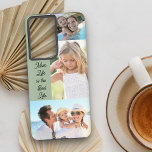 Mum Life is the Best Life 3 Photo Collage Green Samsung Galaxy Case<br><div class="desc">Custom photo phone case with photo collage using 3 of your favorite photos. The mum quote reads "mum life is the best life" which you can edit if you wish. The template was designed to fit the Samsung Galaxy S21 Plus case - if you choose a different size case be...</div>