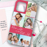 Mum Life is the Best Life 5 Photo Bright Pink Case-Mate iPhone Case<br><div class="desc">Custom 5 photo iphone case lettered with Mum Life is the Best Life (editable for Mum, Mama, Momma, Mummy etc). The design features a personalised, wrap around, photo collage with 5 of your favourite pictures, which are displayed as 1 vertical portrait and 4 square instagram. The design has a bright...</div>
