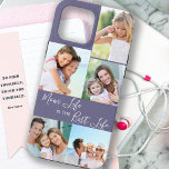 Mum Life is the Best Life 5 Photo Collage Purple Case-Mate iPhone Case<br><div class="desc">Custom 5 photo iphone case lettered with Mum Life is the Best Life (editable for Mum, Mama, Momma, Mummy etc). The design features a personalised, wrap around, photo collage with 5 of your favourite pictures, which are displayed as 1 vertical portrait and 4 square instagram. The design has a purple...</div>