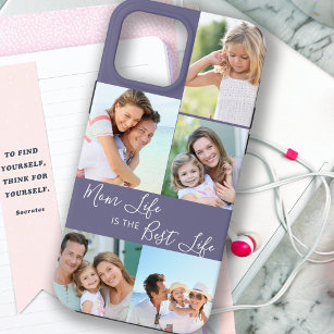 Mum Life is the Best Life 5 Photo Collage Purple Case-Mate iPhone Case