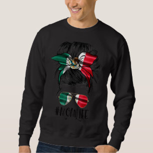 Mum Life Messy Bun Mexican Flag Motheru2019s Day M Sweatshirt