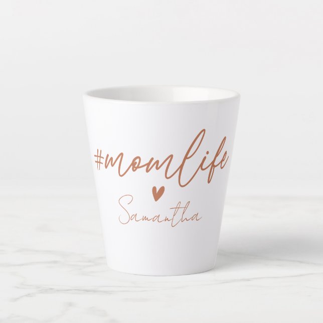 Mum Life - Rustic Charm Design Latte Mug (Front)