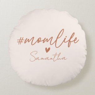 Mum Life - Rustic Charm Design Round Cushion