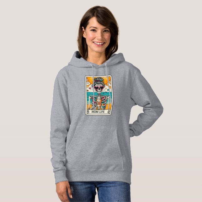 Mum Life Skeleton Tarot Card Hooded Sweatshirt (Front Full)