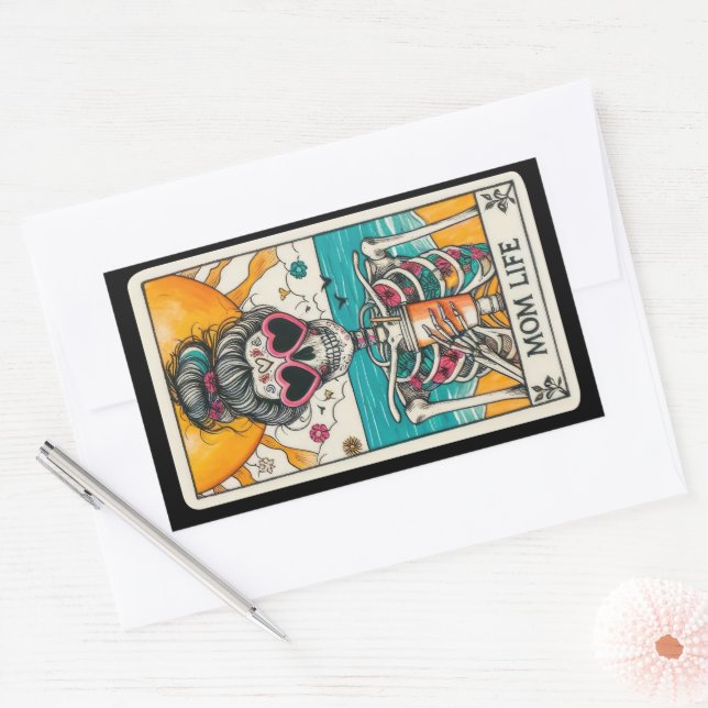 Mum Life Skeleton Tarot Card Stickers (Envelope)