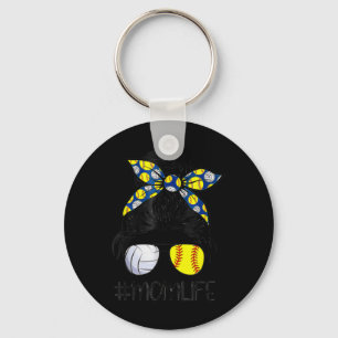 Mum Life Softball Volleyball Mum Mother's Day Mess Key Ring
