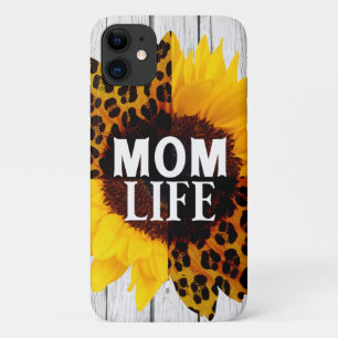 Mum Life Sunflower with Wood iPhone 11 Case