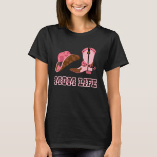 Mum Life Womens Cute Country Girl Boots Bling T-Shirt