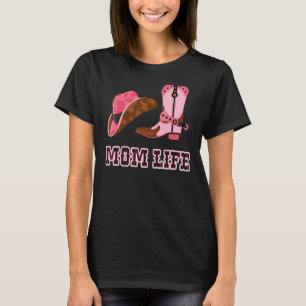 Mum Life Womens Cute Country Girl Boots Bling T-Shirt