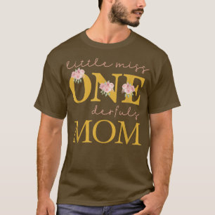 Mum Little Miss Onederful Birthday Party 1 Year Ol T-Shirt