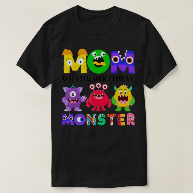 Mum Little Monster Kids 1st Birthday Party Family  T-Shirt (Design Front)