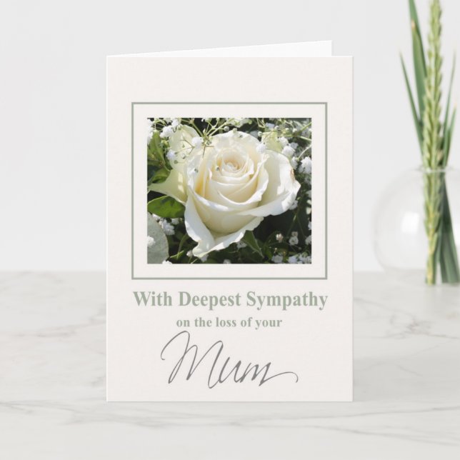 Mum loss Rose sympathy Card (Front)