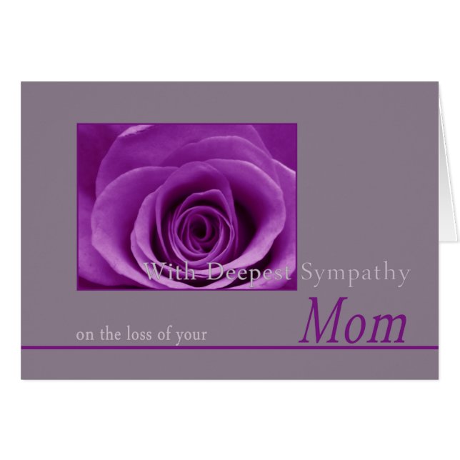 Mum loss Rose sympathy Card (Front Horizontal)
