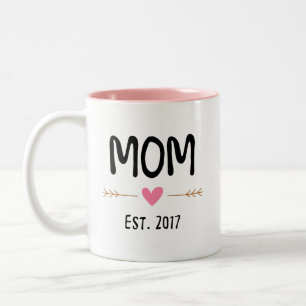 mum love est 2017 Two-Tone coffee mug