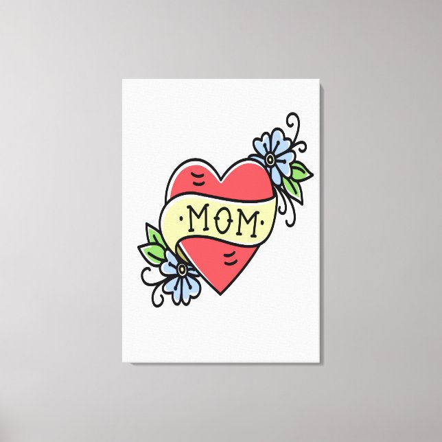 Mum Love Heart Canvas Print (Front)