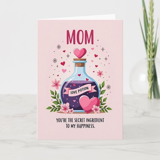Mum Love Potion Heart Pattern Card (Front)