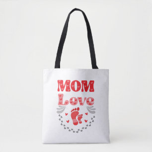 Mum Love Text Template Tote Bag