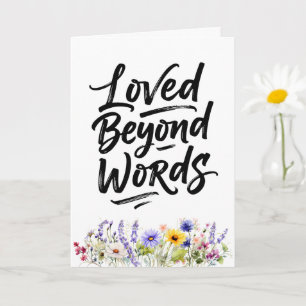 Mum Loved Beyond Words Watercolor Wildflower Card